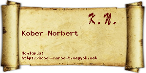 Kober Norbert névjegykártya